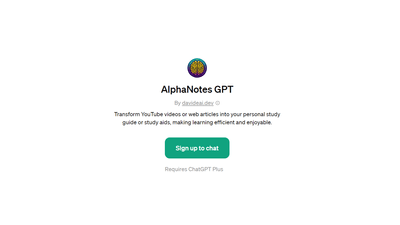 AlphaNotes GPT - Create Personal Study Aids to Make Learning Enjoyable