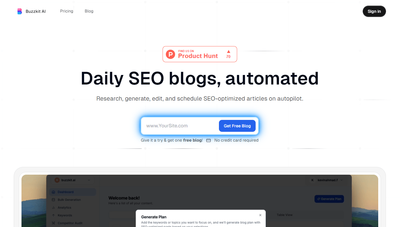 Title: Buzzkit AI - Supercharge Your SEO Blogging Efforts