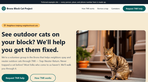 TNR cat rescue website