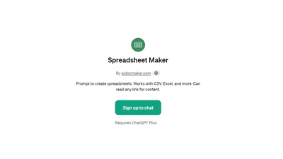 Spreadsheet Maker - for Convenient Spreadsheet Creation