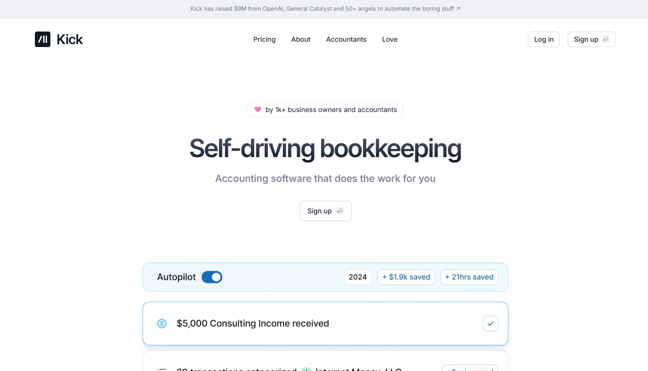 Kick - Automated Bookkeeping Made Simple