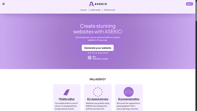 Asekio – Mobile-First AI Website Builder
