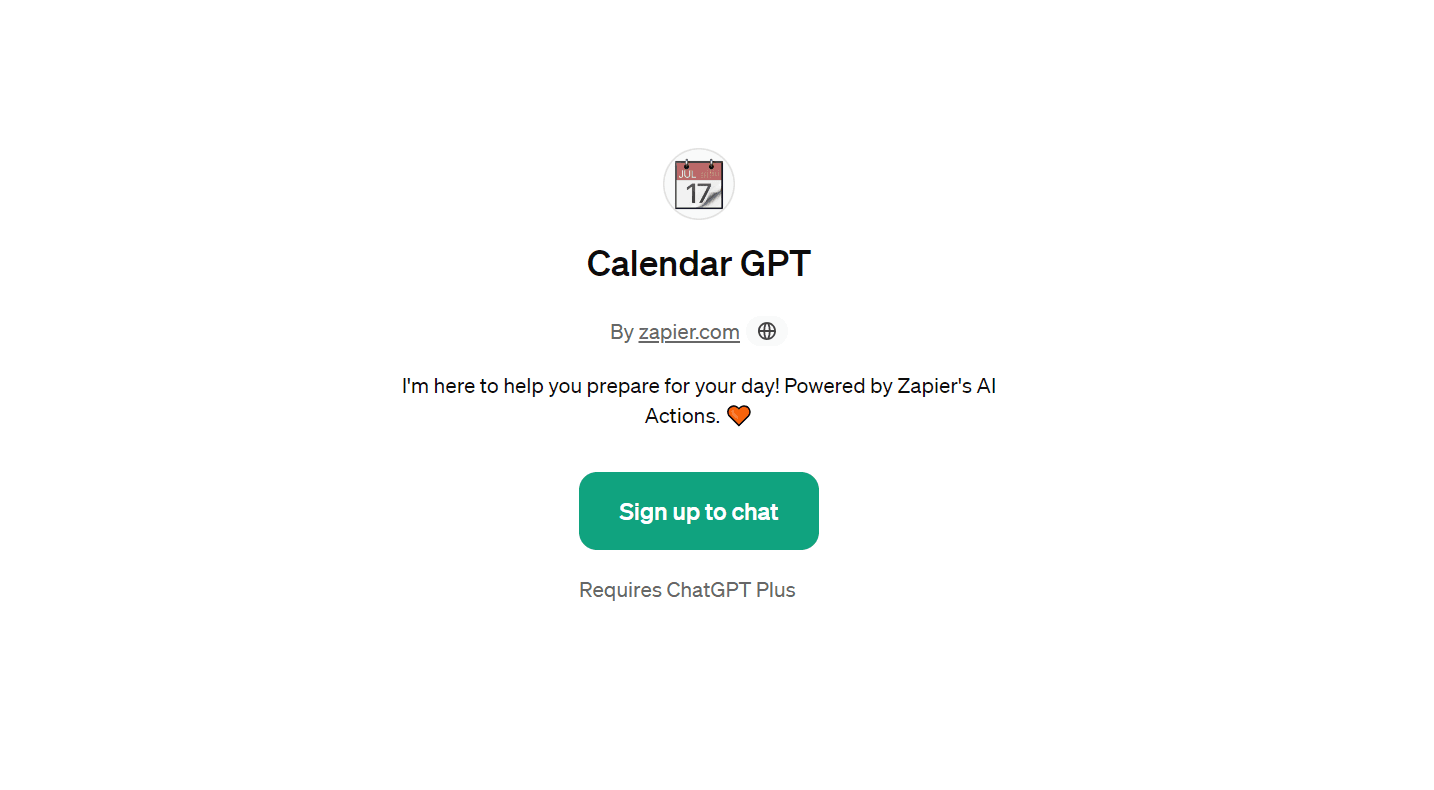 Calendar GPT - Powerful Calendar Assistant by Zapier