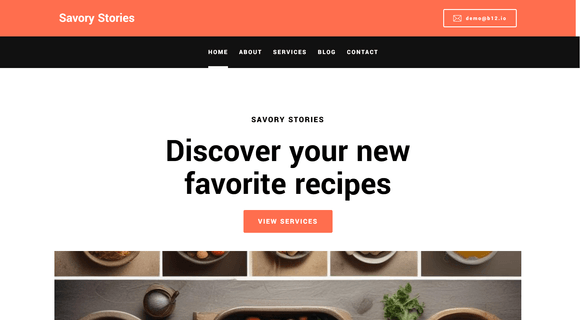 Food blog layout