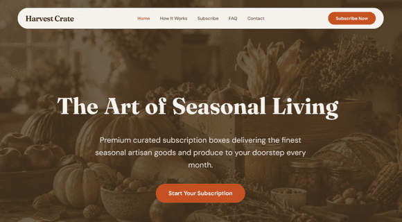 Subscription box website template
