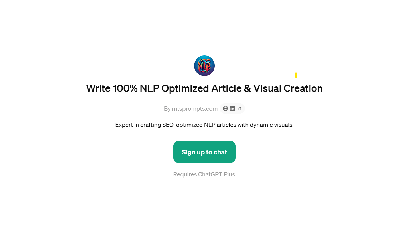 Write 100% NLP Optimized Article & Visual Creation - Streamlined Content Creation