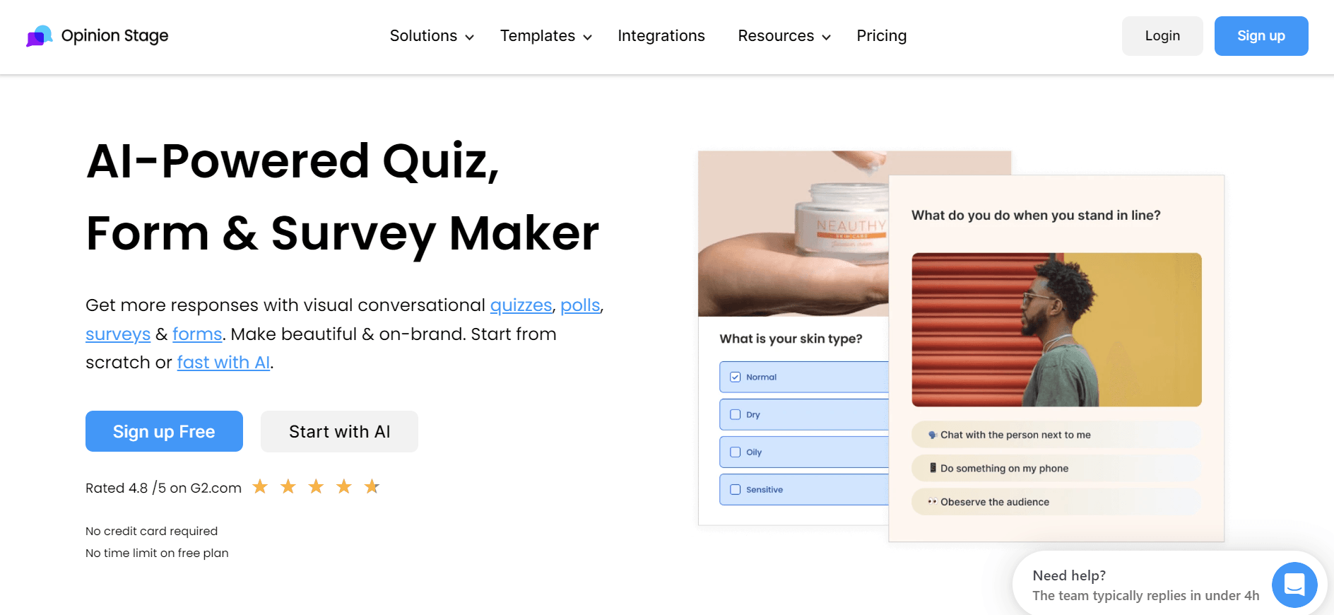 Opinion Stage AI - Create Forms, Quizzes, and Surveys