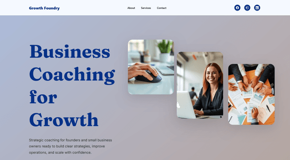 Business coach website template