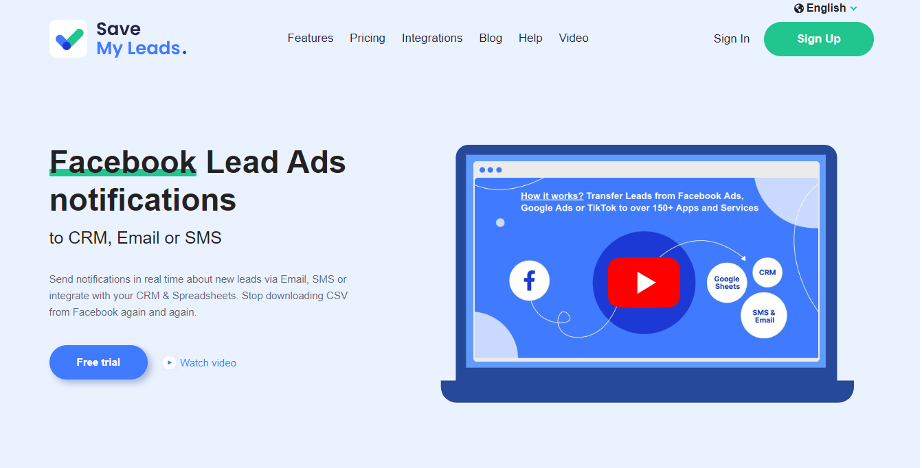 SaveMyLeads - Real-Time Lead Automation for Facebook Ads