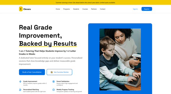 Tutoring service website