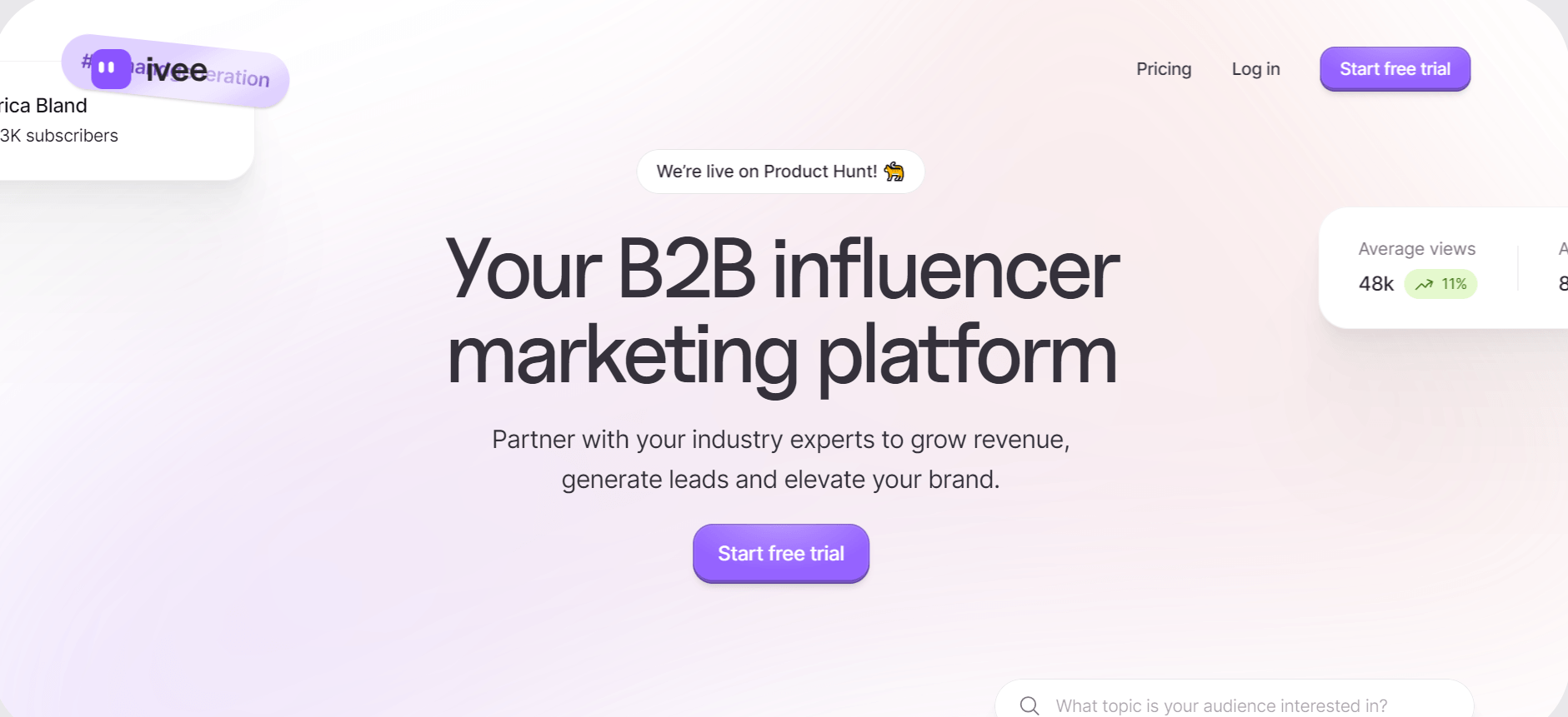 Ivee - B2B Influencer Marketing Platform 