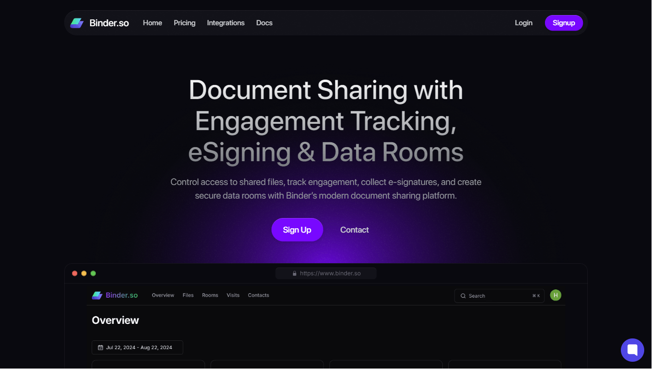 Binder - Simplified Document Sharing with Real-Time Tracking