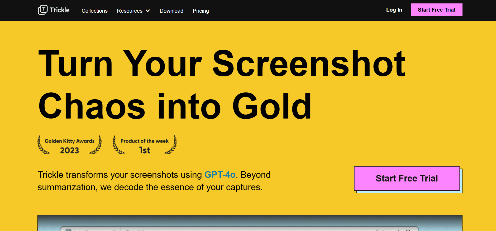 Trickle Screenshot - AI-Powered Screenshot Insights